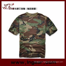 Камуфляжная футболка с коротким рукавом футболки военных